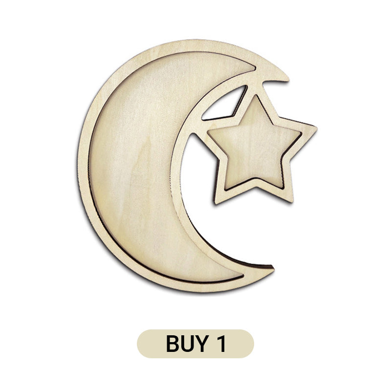 Ramadan-Holzschale mit Mond- und Sternmotiv – für die Eid-Verpflegung
