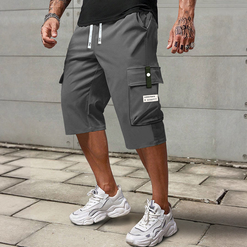 Lässige 3/4-Cargo-Hose für Herren mit Kordelzug