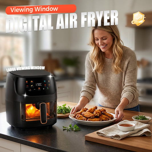 Digitale Heißluftfritteuse mit Sichtfenster