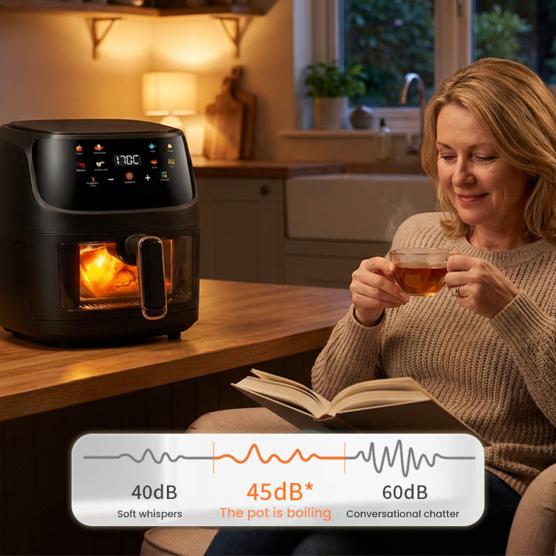 Digitale Heißluftfritteuse mit Sichtfenster