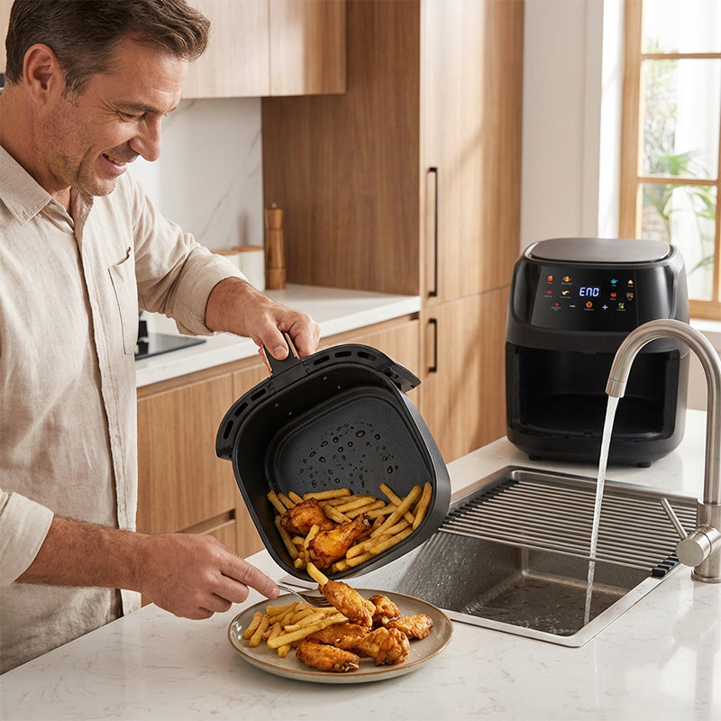 Digitale Heißluftfritteuse mit Sichtfenster