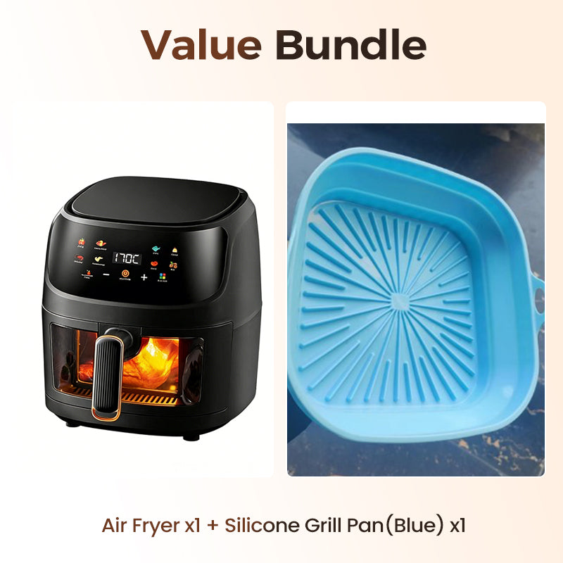 Digitale Heißluftfritteuse mit Sichtfenster