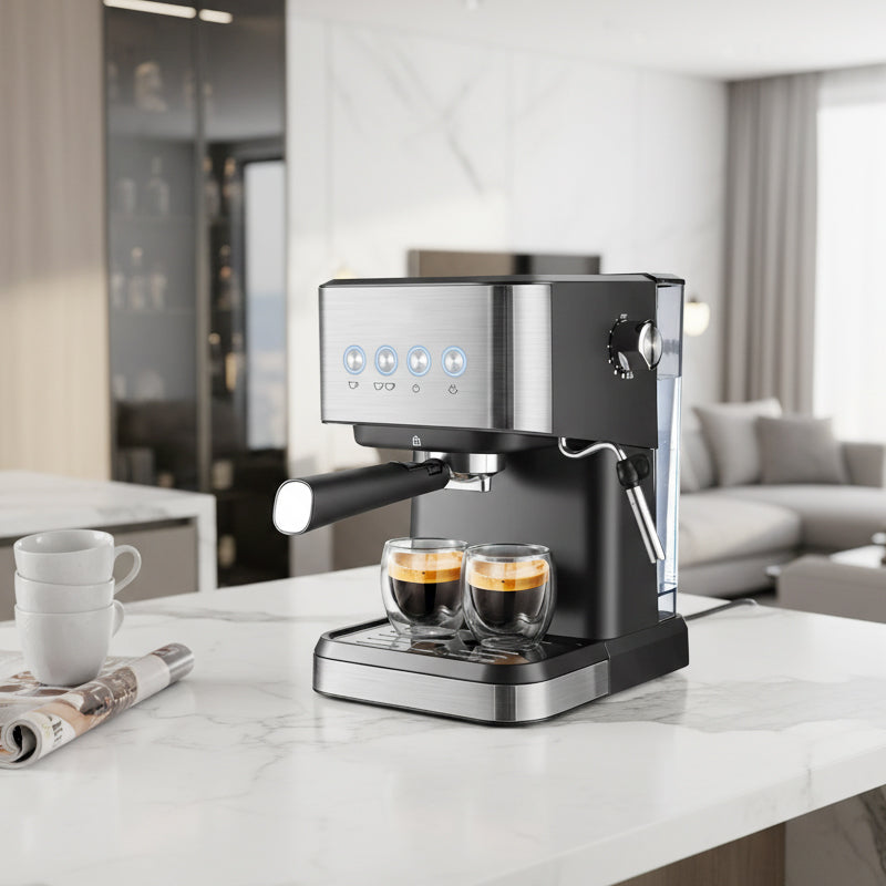 Espressomaschine für den Haushalt mit Dampflanze