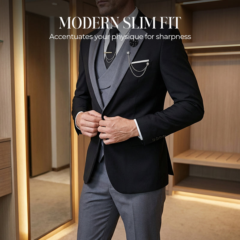 🤵 60% RABATT! ✨ Moderner Hochzeitsanzug im Kontrast-Design – Elegante Silhouette, Zeitgenössischer Look & Perfekte Passform 💍