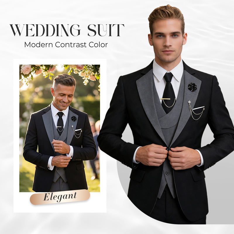 🤵 60% RABATT! ✨ Moderner Hochzeitsanzug im Kontrast-Design – Elegante Silhouette, Zeitgenössischer Look & Perfekte Passform 💍