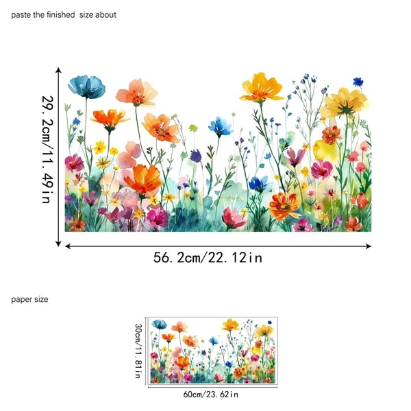 🌼 50% RABATT! 🖼️ Bunter Blumenstrauß-Fensteraufkleber – LETZTER TAG – Selbstklebend, Rückstandslos entfernbar & Sonnenschutz 🌸