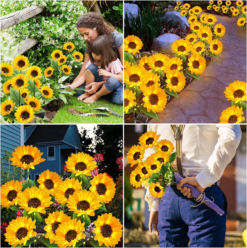 🌻🔥🔥🔥Wasserdichte Sonnenblume mit Solarpanel