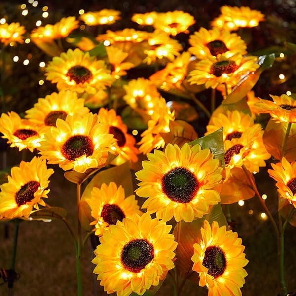🌻🔥🔥🔥Wasserdichte Sonnenblume mit Solarpanel