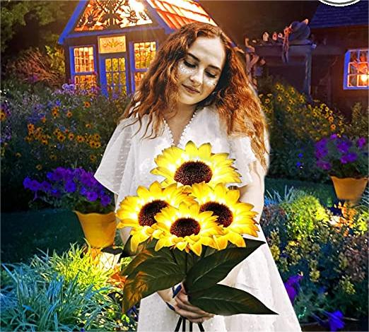 🌻🔥🔥🔥Wasserdichte Sonnenblume mit Solarpanel