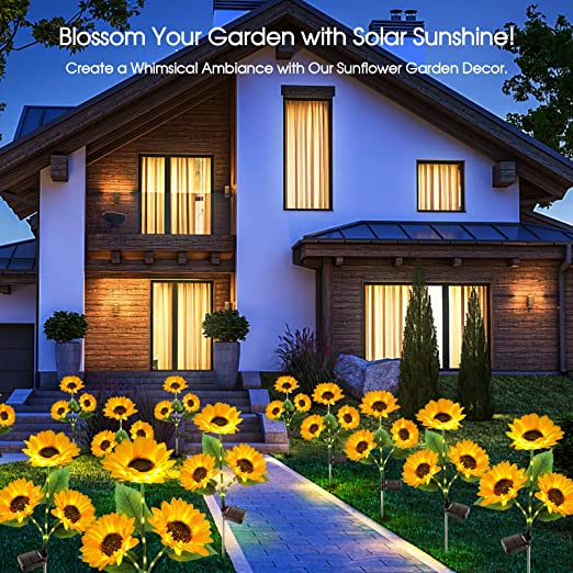 🌻🔥🔥🔥Wasserdichte Sonnenblume mit Solarpanel