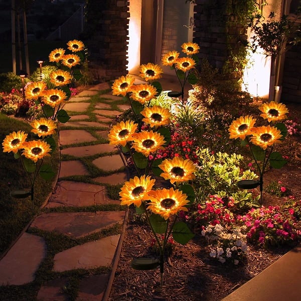 🌻🔥🔥🔥Wasserdichte Sonnenblume mit Solarpanel