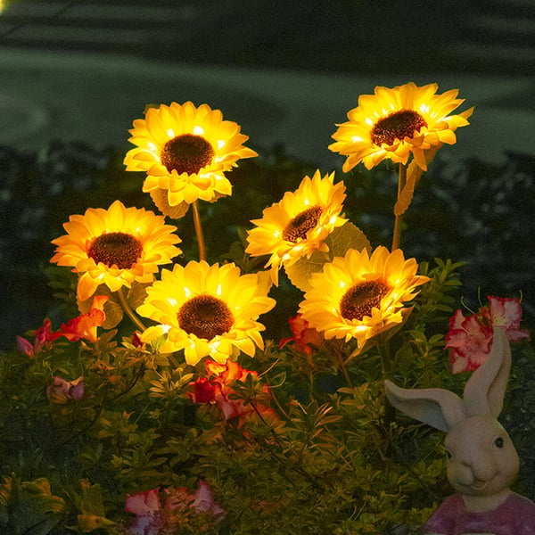 🌻🔥🔥🔥Wasserdichte Sonnenblume mit Solarpanel
