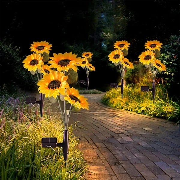 🌻🔥🔥🔥Wasserdichte Sonnenblume mit Solarpanel