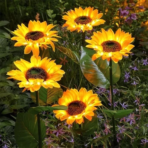 🌻🔥🔥🔥Wasserdichte Sonnenblume mit Solarpanel