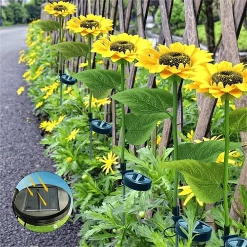 🌻🔥🔥🔥Wasserdichte Sonnenblume mit Solarpanel