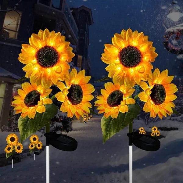 🌻🔥🔥🔥Wasserdichte Sonnenblume mit Solarpanel