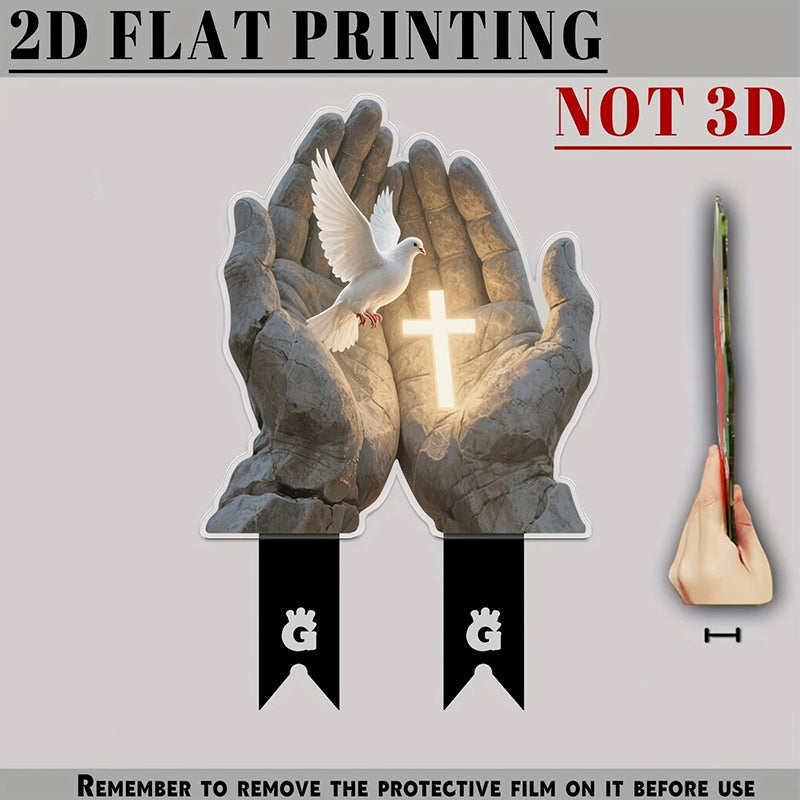 🌿 2D Acryl-Dekostecker für Blumentöpfe – Flaches Gartenmotiv als stilvolle Pflanzendekoration