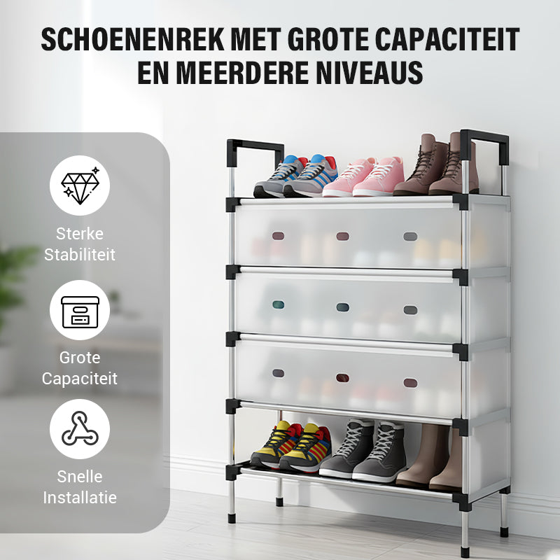 👟 50% RABATT! 🗄️ Schuhregal mit großer Kapazität und mehreren Ebenen – Platzsparend, stapelbar & perfekt für Flur, Schrank oder Garage – ordentliche Aufbewahrung ohne Chaos 🧺