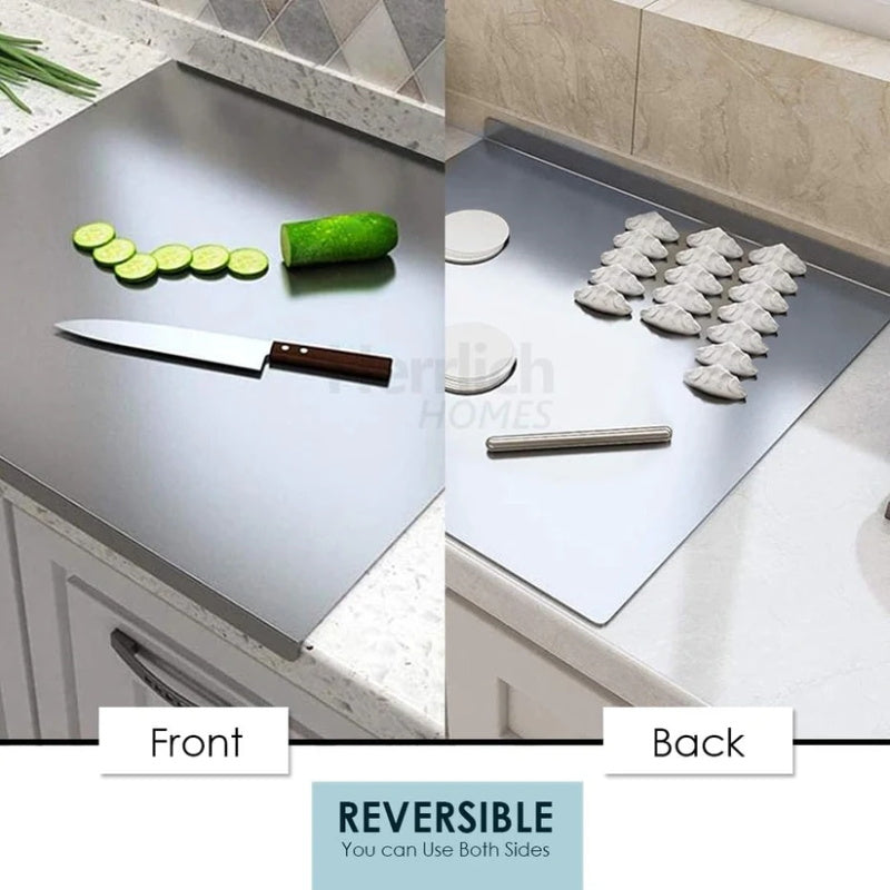 🔪 50% RABATT! ✨ Schneidebrett aus Edelstahl für die Arbeitsplatte – Hygienisch, Messerschonend & Leicht zu Reinigen 🍽️