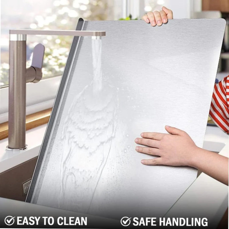 🔪 50% RABATT! ✨ Schneidebrett aus Edelstahl für die Arbeitsplatte – Hygienisch, Messerschonend & Leicht zu Reinigen 🍽️