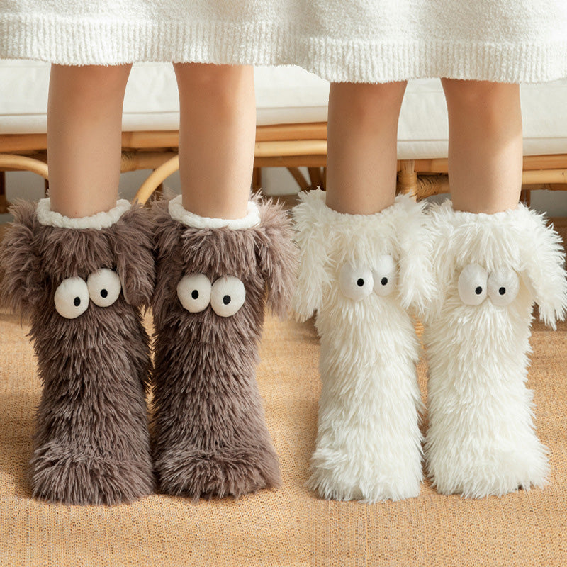 ❄️【Fleece-Socken für Damen】– Winter-Hausschuhe, dick gefüttert mit Fleece, rutschfest, für Erwachsene, Damen, Plüsch-Schneesocken, Überschuhe🧦🔥