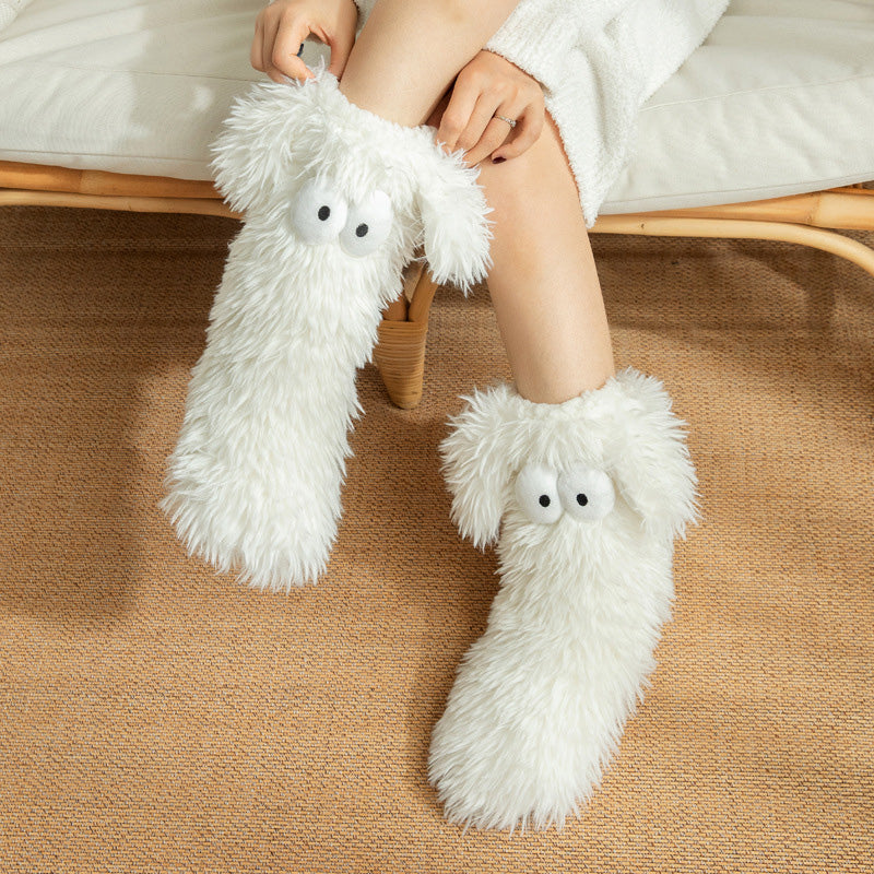 ❄️【Fleece-Socken für Damen】– Winter-Hausschuhe, dick gefüttert mit Fleece, rutschfest, für Erwachsene, Damen, Plüsch-Schneesocken, Überschuhe🧦🔥