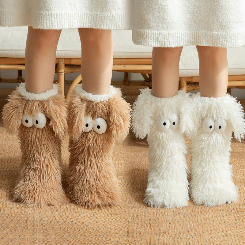 ❄️【Fleece-Socken für Damen】– Winter-Hausschuhe, dick gefüttert mit Fleece, rutschfest, für Erwachsene, Damen, Plüsch-Schneesocken, Überschuhe🧦🔥