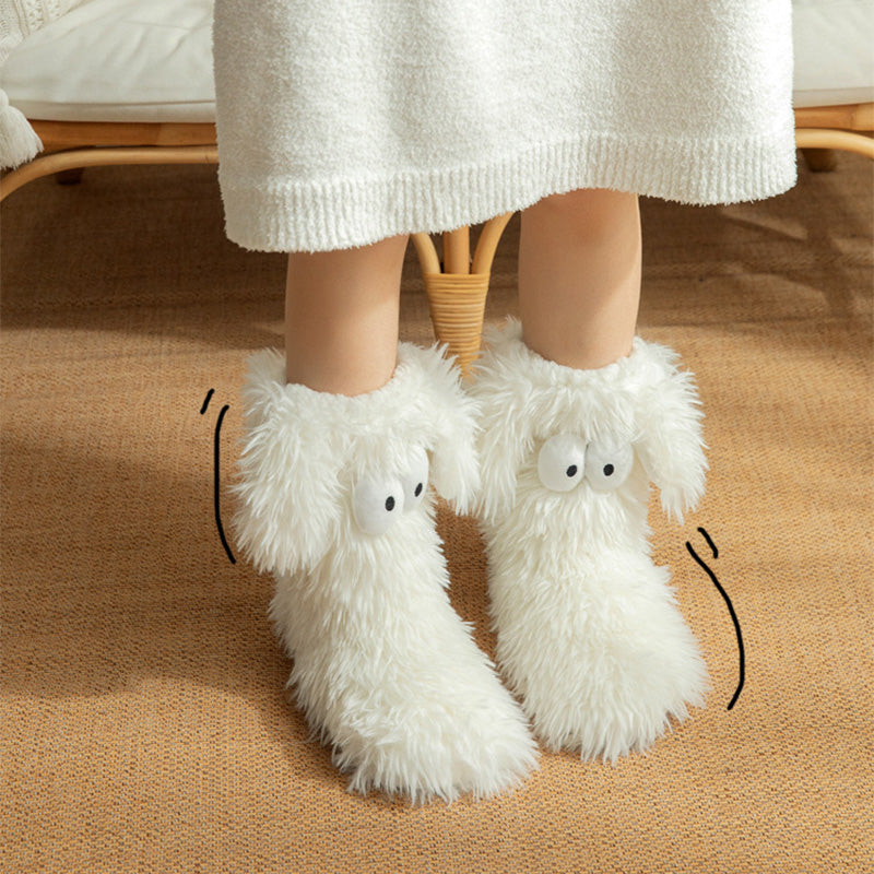 ❄️【Fleece-Socken für Damen】– Winter-Hausschuhe, dick gefüttert mit Fleece, rutschfest, für Erwachsene, Damen, Plüsch-Schneesocken, Überschuhe🧦🔥