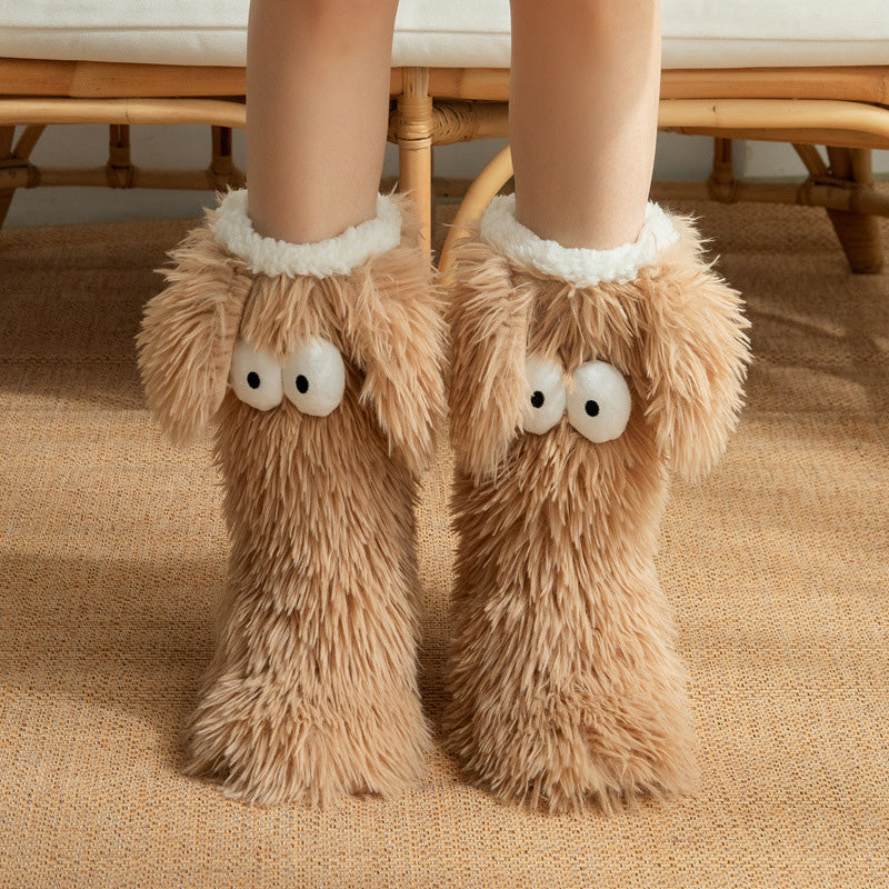 ❄️【Fleece-Socken für Damen】– Winter-Hausschuhe, dick gefüttert mit Fleece, rutschfest, für Erwachsene, Damen, Plüsch-Schneesocken, Überschuhe🧦🔥