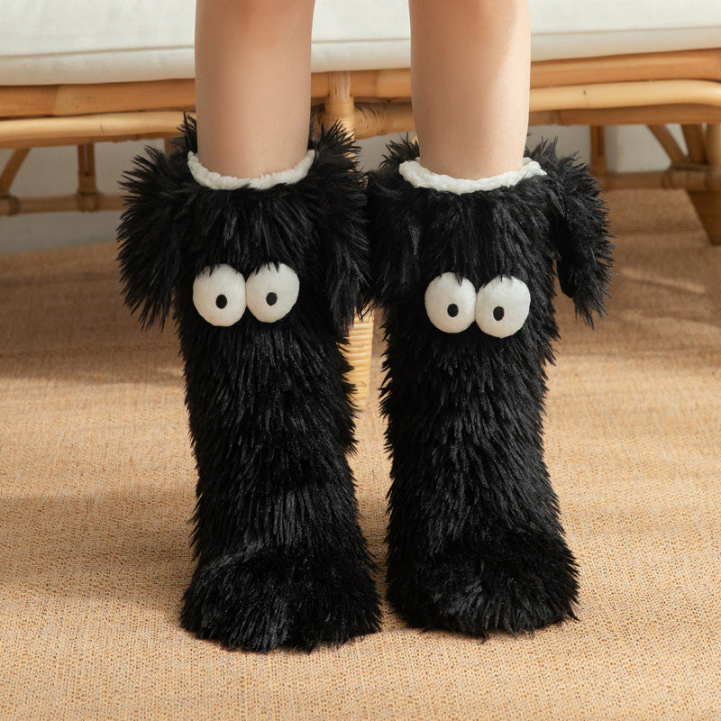 ❄️【Fleece-Socken für Damen】– Winter-Hausschuhe, dick gefüttert mit Fleece, rutschfest, für Erwachsene, Damen, Plüsch-Schneesocken, Überschuhe🧦🔥