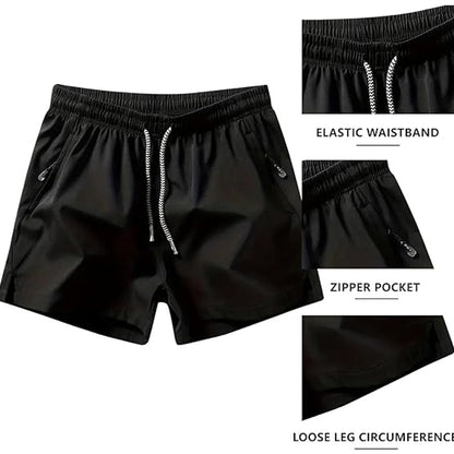 Schnelltrocknende Sportshorts für Herren mit Reißverschlusstaschen