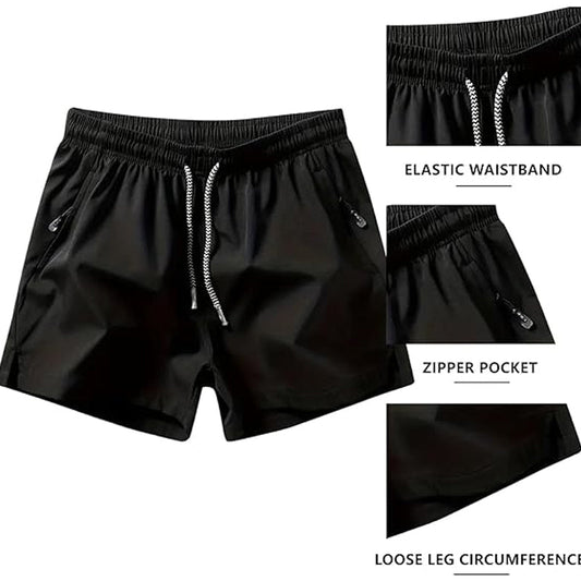 Schnelltrocknende Sportshorts für Herren mit Reißverschlusstaschen