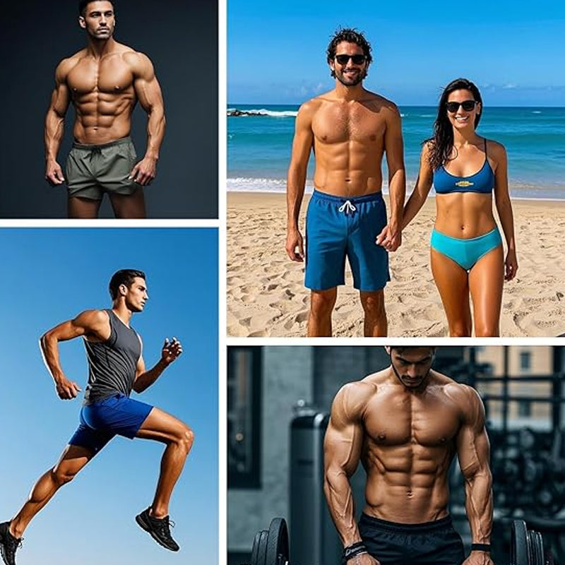 Schnelltrocknende Sportshorts für Herren mit Reißverschlusstaschen