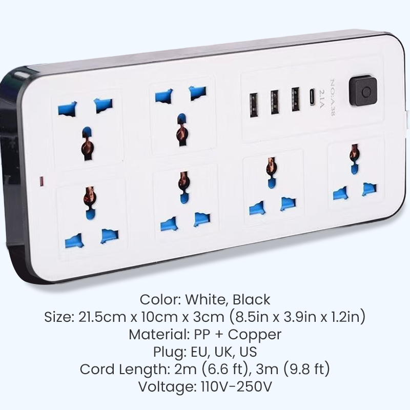 🔌 50% RABATT! ⚡ Mehrfachsteckdose mit langer Verlängerungsschnur – inkl. USB-Ladeanschlüsse, überspannungsschutz & platzsparendem Design 📱