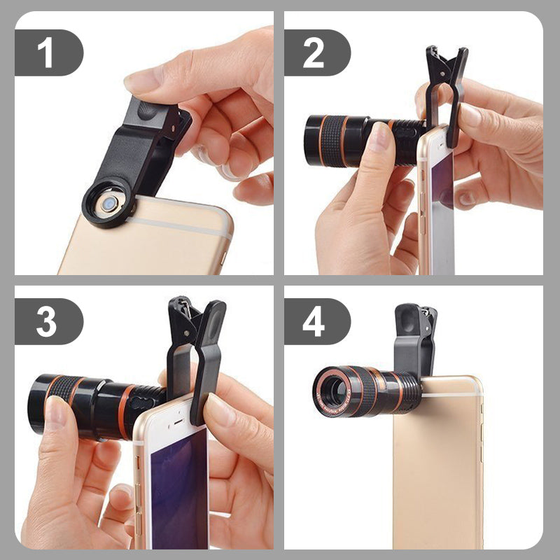 12X/8X Teleobjektiv für Smartphone mit Stativ