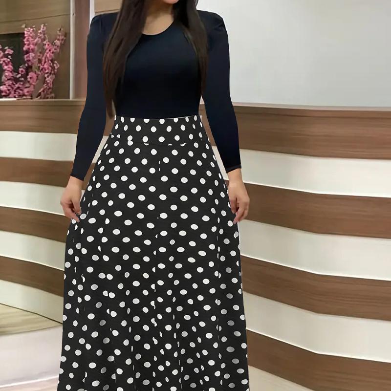 👗 Elegantes Damen-Kleid – Blumenmuster, Faltenbund & A-Linie – Für jeden Anlass
