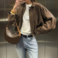 Modische Damenjacke im Pilotenstil mit Wildlederoptik