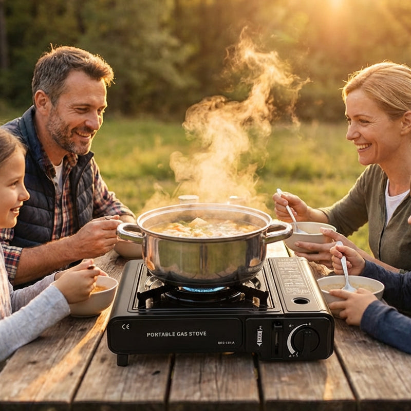 Camping Gaskocher mit Piezozündung