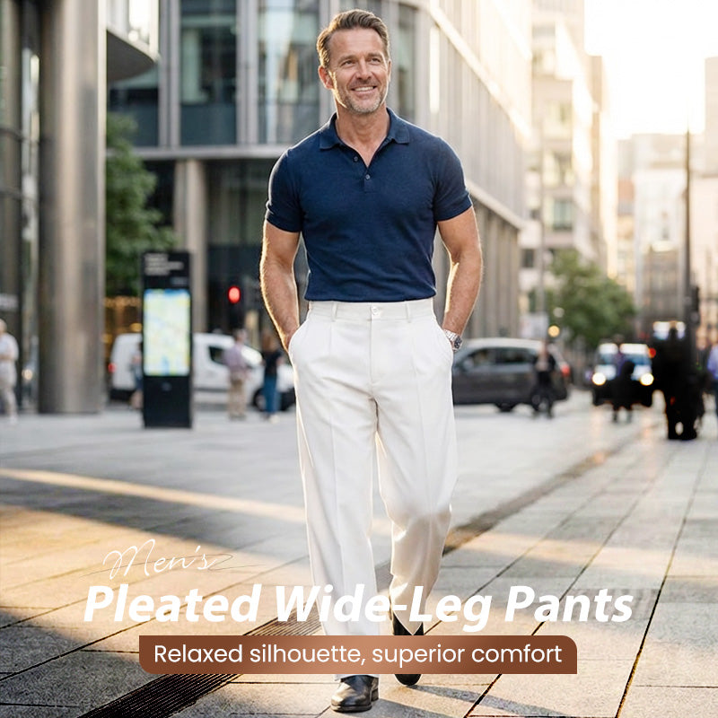 🌞Frühlingserwachen: 50% Rabatt!👔 Lässige Herrenhose mit Bundfalten & weitem Bein – Klassisch, atmungsaktiv & vielseitig für jeden Anlass