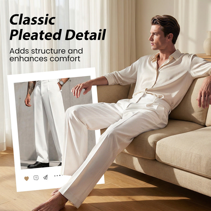 🌞Frühlingserwachen: 50% Rabatt!👔 Lässige Herrenhose mit Bundfalten & weitem Bein – Klassisch, atmungsaktiv & vielseitig für jeden Anlass