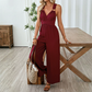 V-Ausschnitt Wide-Leg-Jumpsuit mit Ringdetail