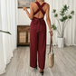 V-Ausschnitt Wide-Leg-Jumpsuit mit Ringdetail