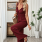 V-Ausschnitt Wide-Leg-Jumpsuit mit Ringdetail