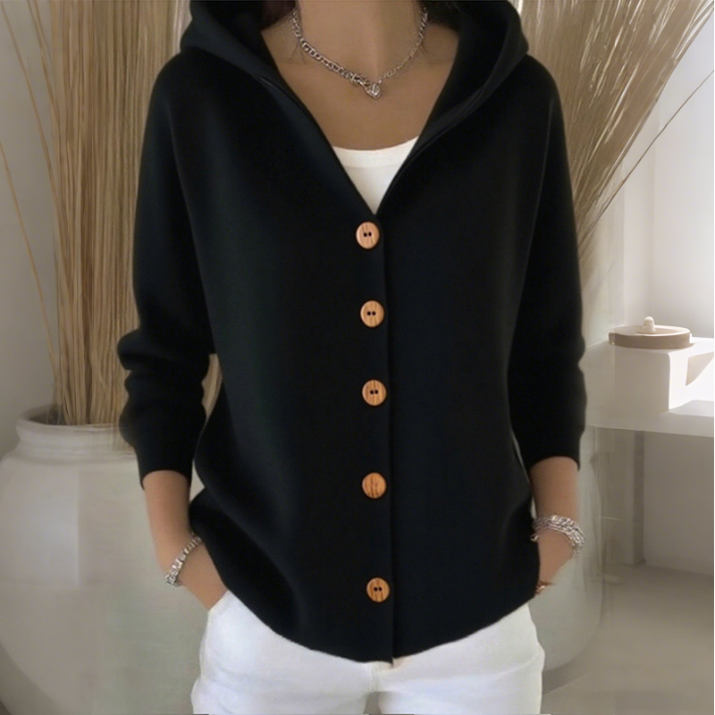 ⏳Limitiertes 50 % Rabatt⏰Strickjacke mit Kapuze und Knopfleiste für Damen🧥🌈
