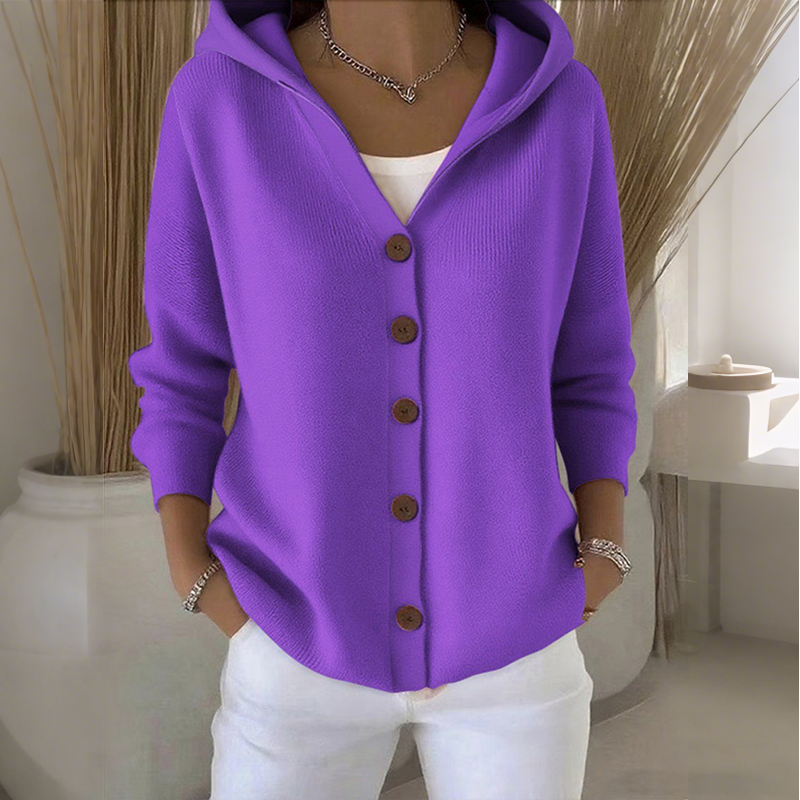 ⏳Limitiertes 50 % Rabatt⏰Strickjacke mit Kapuze und Knopfleiste für Damen🧥🌈