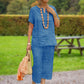 Sommer-Set aus Kurzarmhemd und Hose mit elastischem Bund