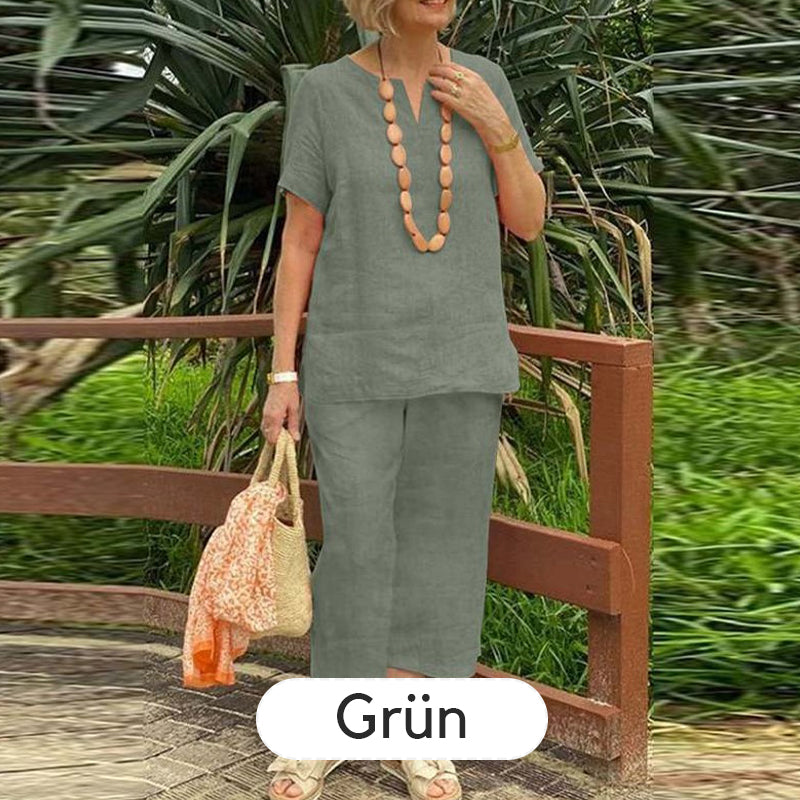 Sommer-Set aus Kurzarmhemd und Hose mit elastischem Bund