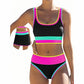 👙🌊 3-teiliges Damen Bikini-Set – Hohe Taille, Color-Block & Zickzack-Design für Strand & Urlaub