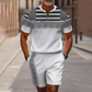 Herren-Hemd-und-Shorts-Set mit Viertelreißverschluss