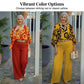 Set aus Retro-Oberteil mit Grafikprint und Hose mit weitem Bein für Damen